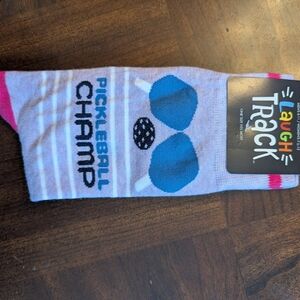 NWT Novelty Socks Laugh Track Pickleball Champ Size Men's 6-11 Women's 7.5-12
